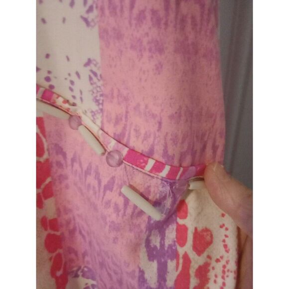 2X Ruby Rd Top Beaded V Neckline 3/4 Sleeves Pink & White - Picture 3 of 8